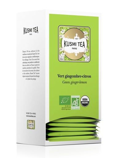Kusmi Tea Vert gingembre-citron Bio - 25 Sachets